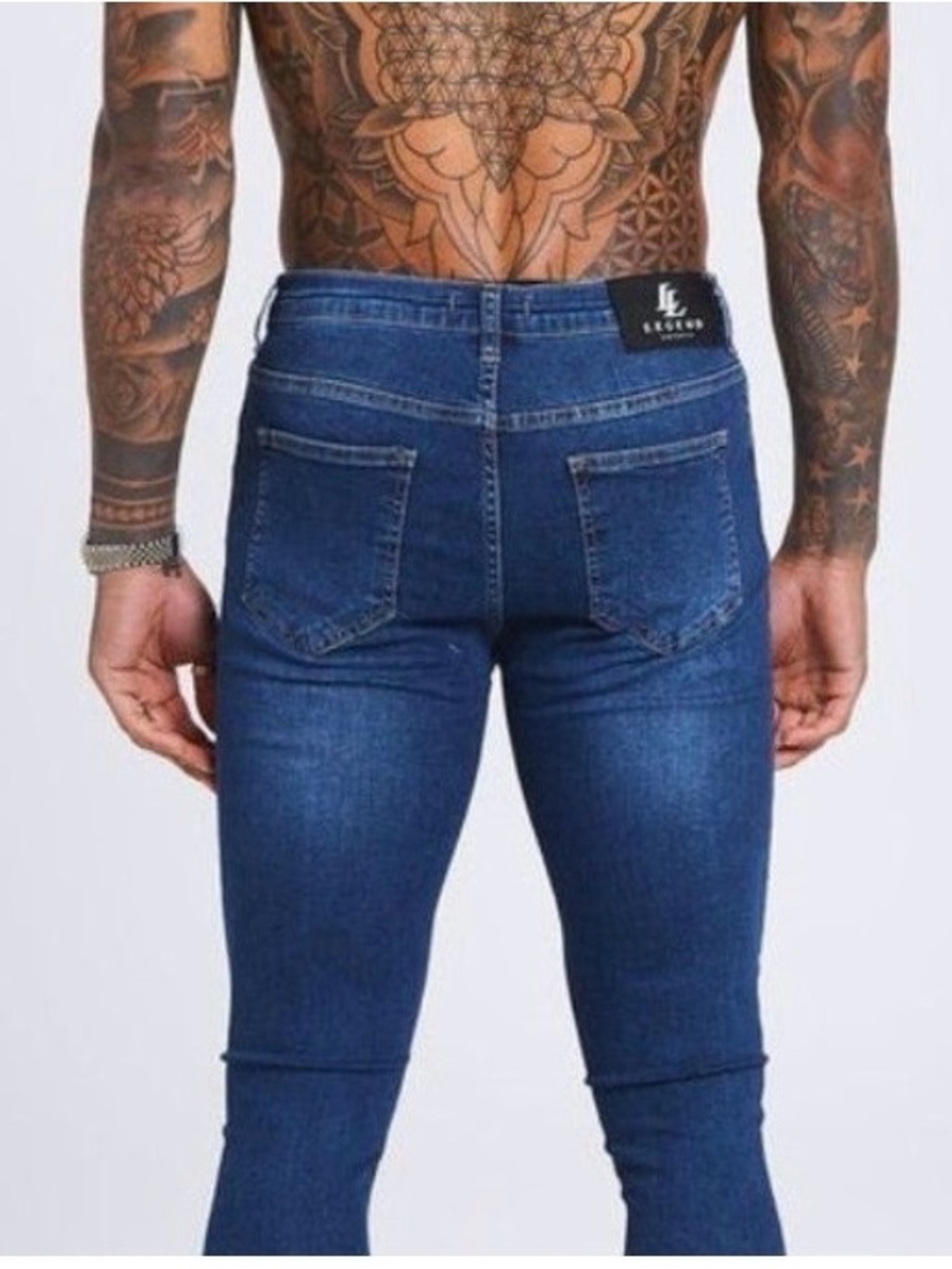 Legend London Men's Spray on Jeans in Midnight Navy 30 x 30